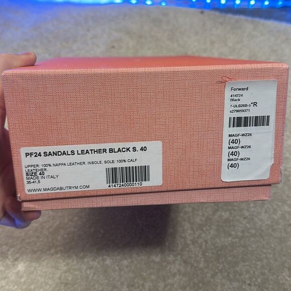 NEW Magda Butrym Sling Back Sandal in Black LEATHER HEEL OPEN TOE - Picture 5 of 10